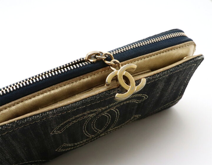 楽天市場】【財布】CHANEL シャネル スパークリングデニム ラウンド 