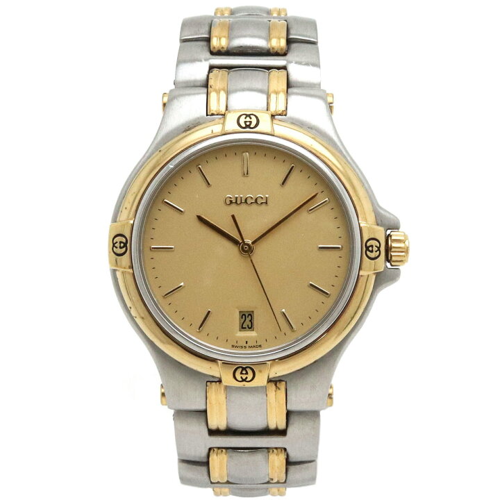 楽天市場】【ウォッチ】GUCCI グッチ ゴールド文字盤 デイト SS GP  