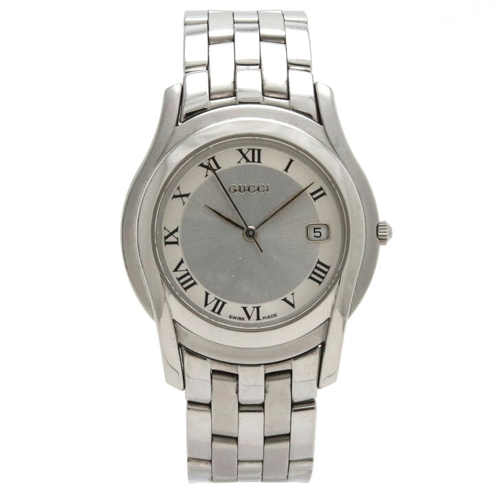 楽天市場】【ウォッチ】GUCCI グッチ シルバーグレー文字盤 デイト  
