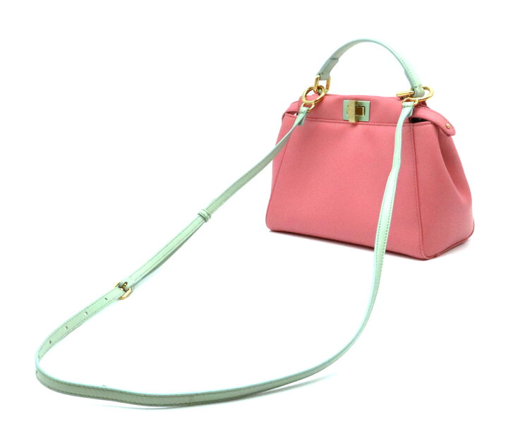 FENDI 卸さ ピーカブーミニ ピンク×ミントグリーン 