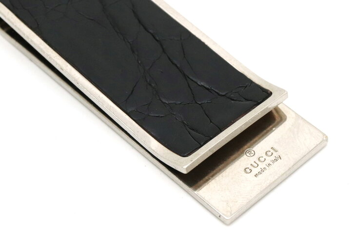 楽天市場】GUCCI グッチ クロコ風 マネークリップ 黒 ブラック  