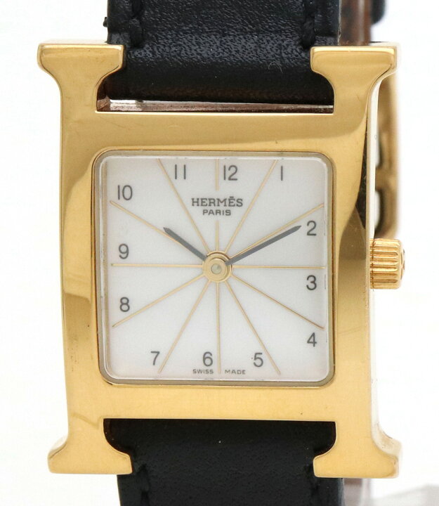 ☆SALE【5wwh0327】エルメス Hウォッチ HH1.201 白文字盤【中古  