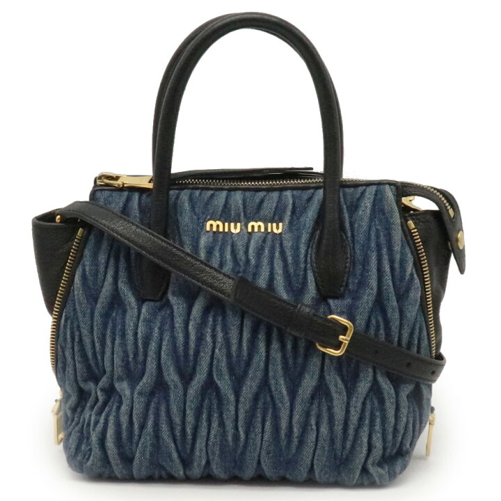 楽天市場】【バッグ】Miu Miu ミュウ ミュウ ミュウミュウ デニム  