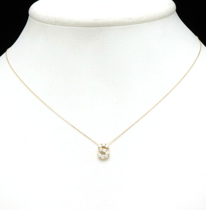 楽天市場 ジュエリー 新品仕上げ済 Ahkah アーカー プルミエトワールイニシャル S イニシャル ネックレス パヴェダイヤ D0 27ct K18yg 750yg イエローゴールド Abs 中古 Blumin 楽天市場店