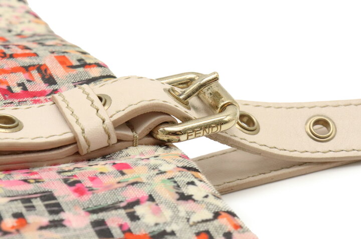 本物 フェンディ FENDI ズッキーノ フラワー ショルダーバッグ トート  