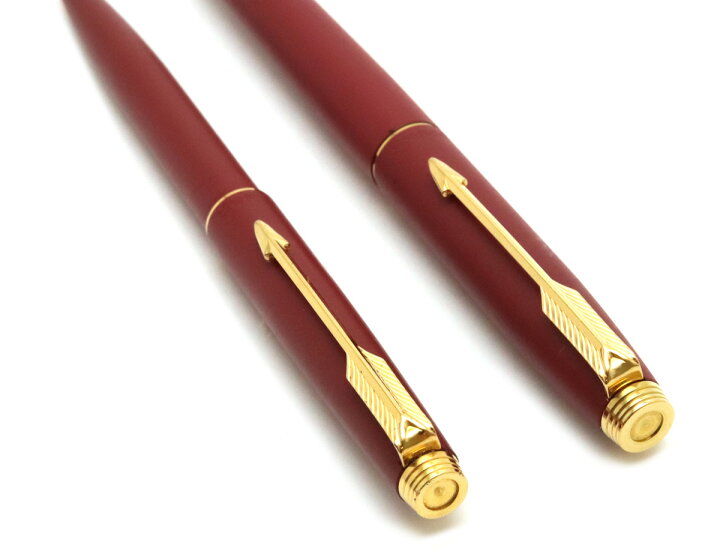 楽天市場 Parker パーカー ソネット 万年筆 ボールペン セット ペン先 K14 ノック式ボールペン 替インク ケース付 レッド 赤 ゴールド 中古 Blumin 楽天市場店