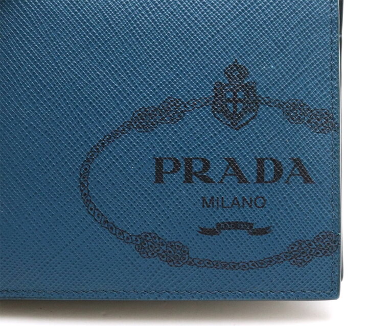 楽天市場】【財布】PRADA プラダ ロゴプリント 2つ折り財布 二つ折り 