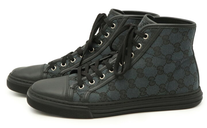 GUCCI 】ハイカットキャンパスレザースニーカー 