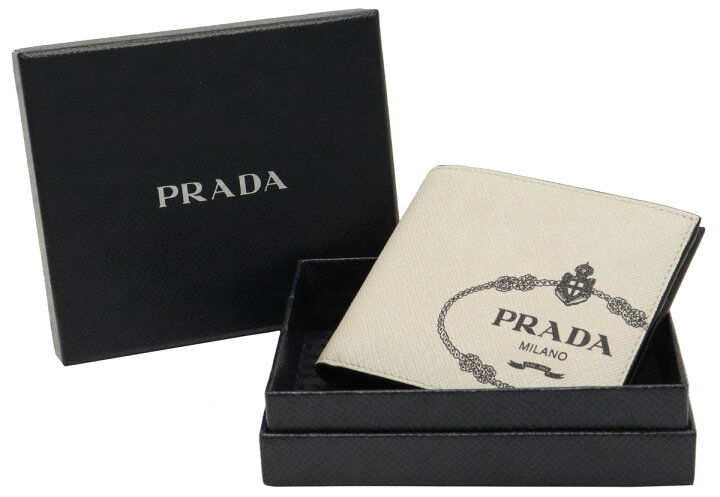 楽天市場】【財布】PRADA プラダ ロゴプリント 2つ折り財布 二つ折り  