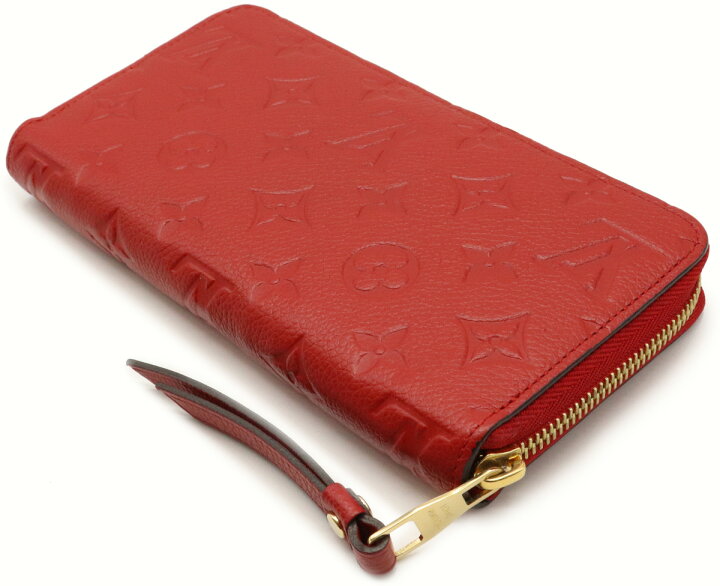 ルイヴィトン 長財布 アンプラント スリーズ 赤 ジッピーウォレット  