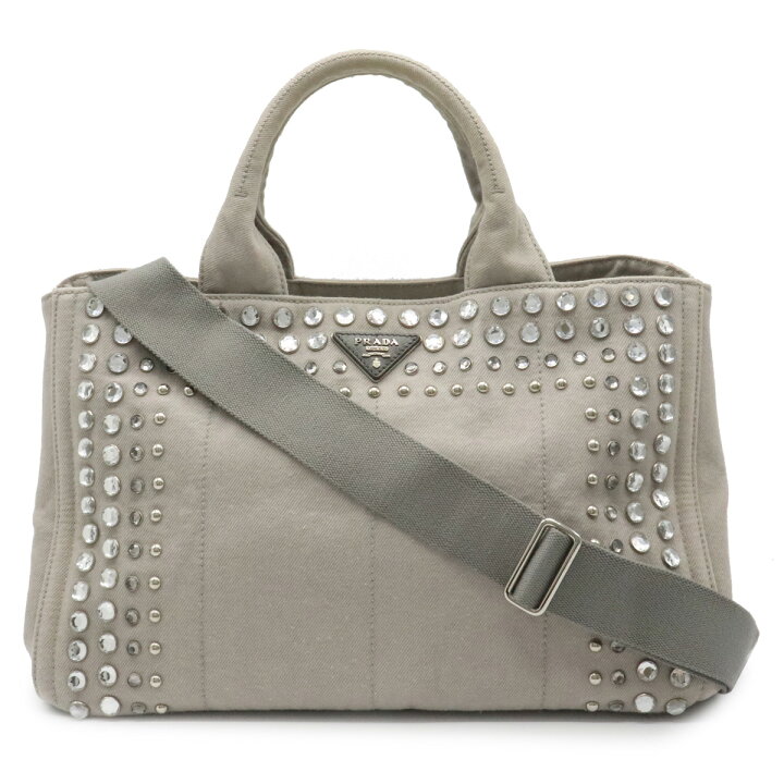 楽天市場】【バッグ】PRADA プラダ CANAPA カナパ ビジュー 2WAY  