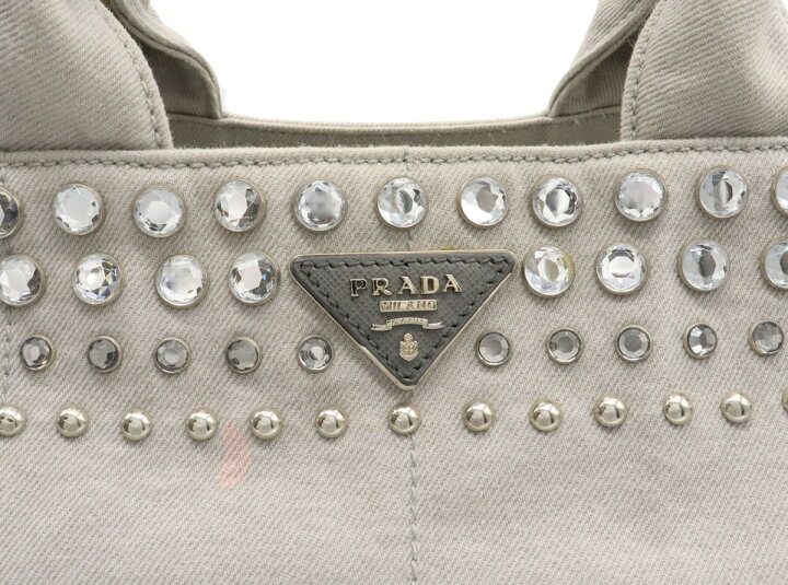 楽天市場】【バッグ】PRADA プラダ CANAPA カナパ ビジュー 2WAY  