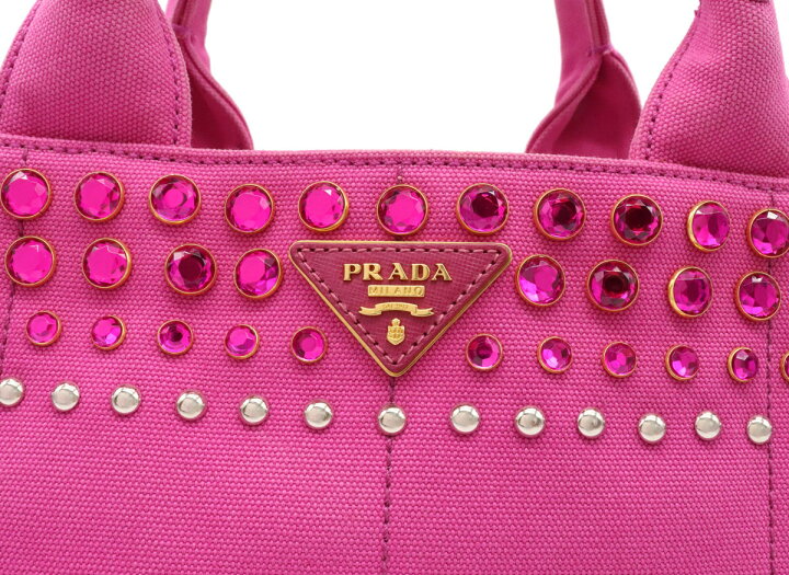 楽天市場】【バッグ】PRADA プラダ CANAPA カナパ ビジュー 2WAY 