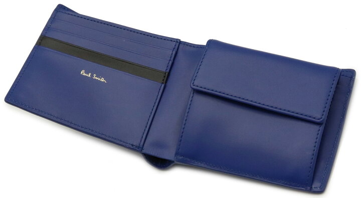 E05201 未使用品 Paul Smith レザー2つ折り財布 ブルー