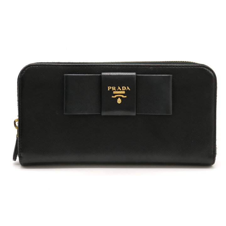 楽天市場】【財布】PRADA プラダ リボン ラウンドファスナー 長財布 型 