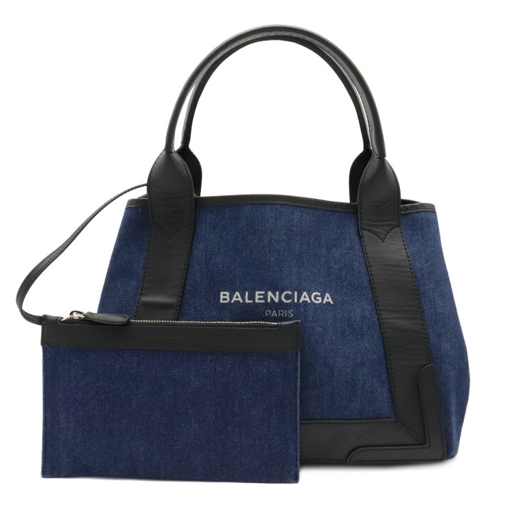 楽天市場】【バッグ】BALENCIAGA バレンシアガ ネイビーカバ S ロゴ  