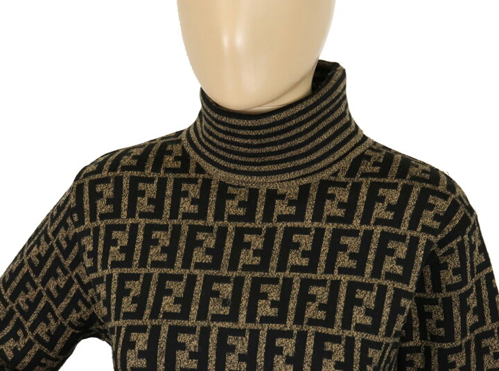 値下げ中 FENDI ズッカ柄 タートルネック ニット セーター 46 楽天市場  