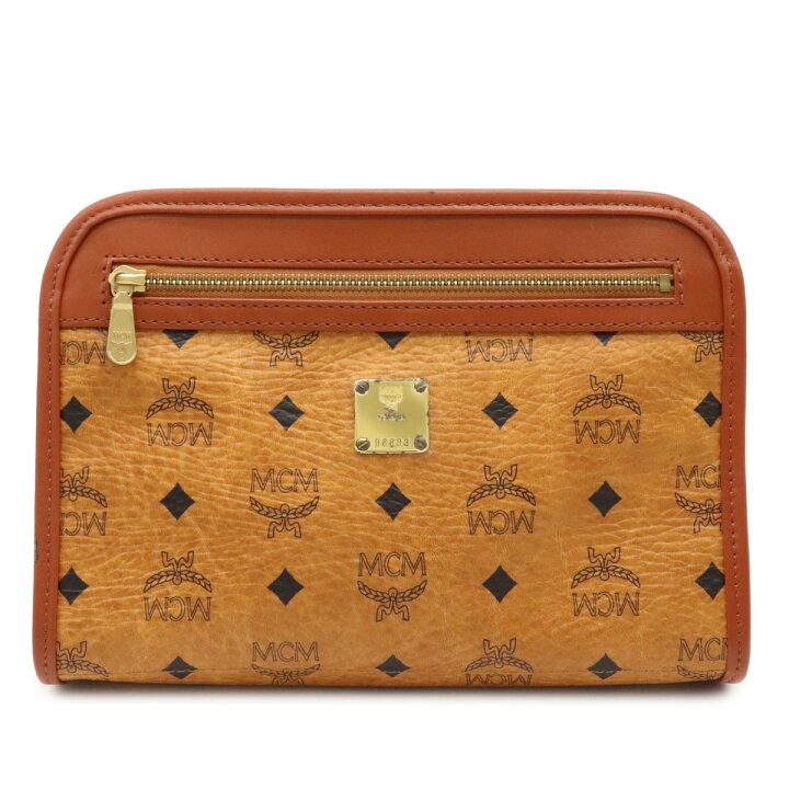 MCM エムシーエム スタッズ クラッチバッグ コニャック 正規品 中古 