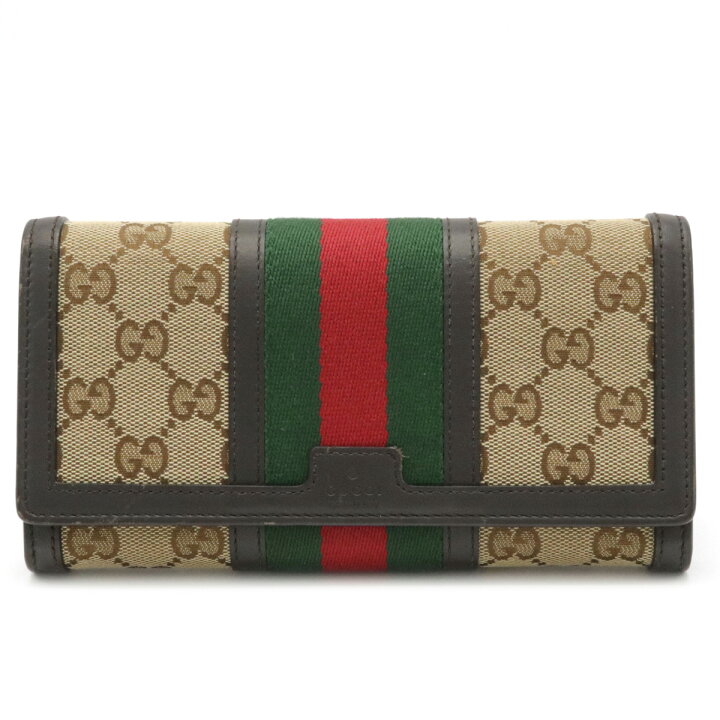楽天市場】【財布】GUCCI グッチ GGキャンバス シェリーライン ウェブ  