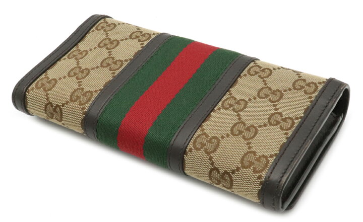 楽天市場】【財布】GUCCI グッチ GGキャンバス シェリーライン ウェブ 
