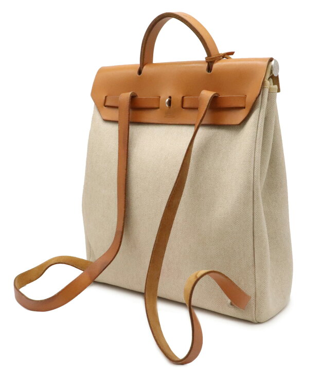 楽天市場 バッグ Hermes エルメス エールバッグ アドpm リュックサック バックパック トワルアッシュ カーフ ベージュ ナチュラル D刻印 中古 Blumin 楽天市場店