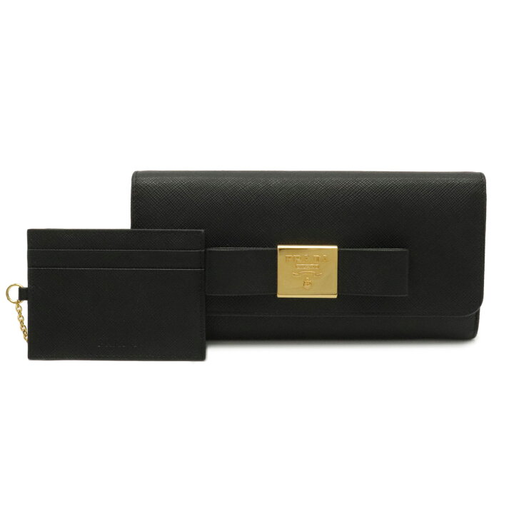 プラダ PRADA 長財布 リボン フラップ ウォレット サフィアーノレザー  