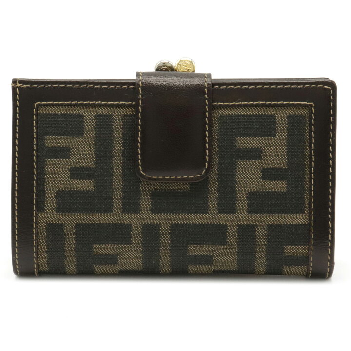 楽天市場】【財布】FENDI フェンディ ズッカ柄 がま口財布 2つ折り財布  
