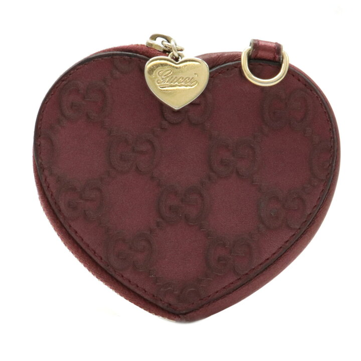 GUCCI グッチ ハート コインケース ベージュ レッド 152615 レディース  