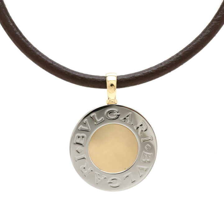 ブルガリ 完璧 レザー ネックレス SS メンズ BVLGARI 【中古 