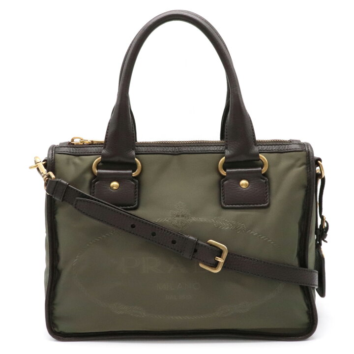 楽天市場】【バッグ】PRADA プラダ ロゴジャガード ハンドバッグ  