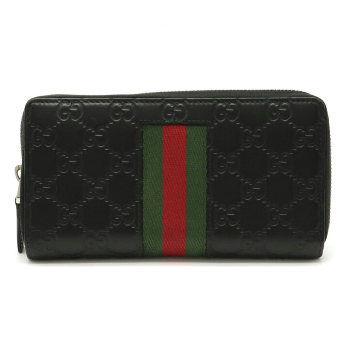 楽天市場 財布 Gucci グッチ グッチシマ ニューウェブ ラウンドファスナー 長財布 レザー ブラック 黒 グリーン 緑 レッド 赤 4081 中古 Blumin 楽天市場店