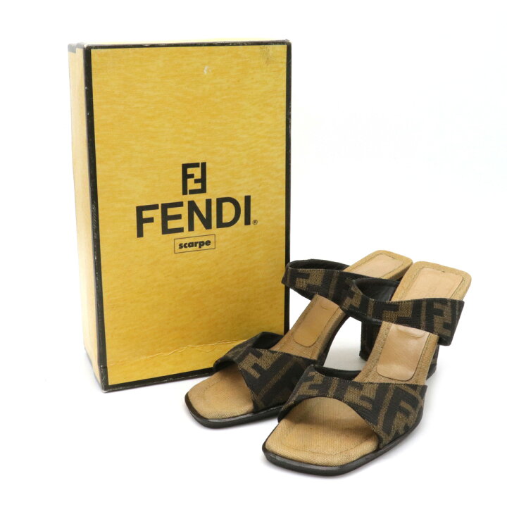 楽天市場】【靴】FENDI フェンディ ズッカ柄 サンダル ミュール  
