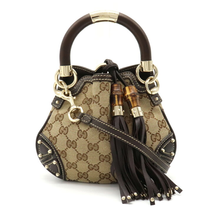 楽天市場】【バッグ】GUCCI グッチ GGキャンバス バンブータッセル  