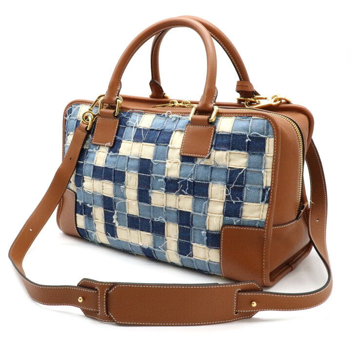 楽天市場】【バッグ】LOEWE ロエベ アマソナ36 デニム パッチワーク 