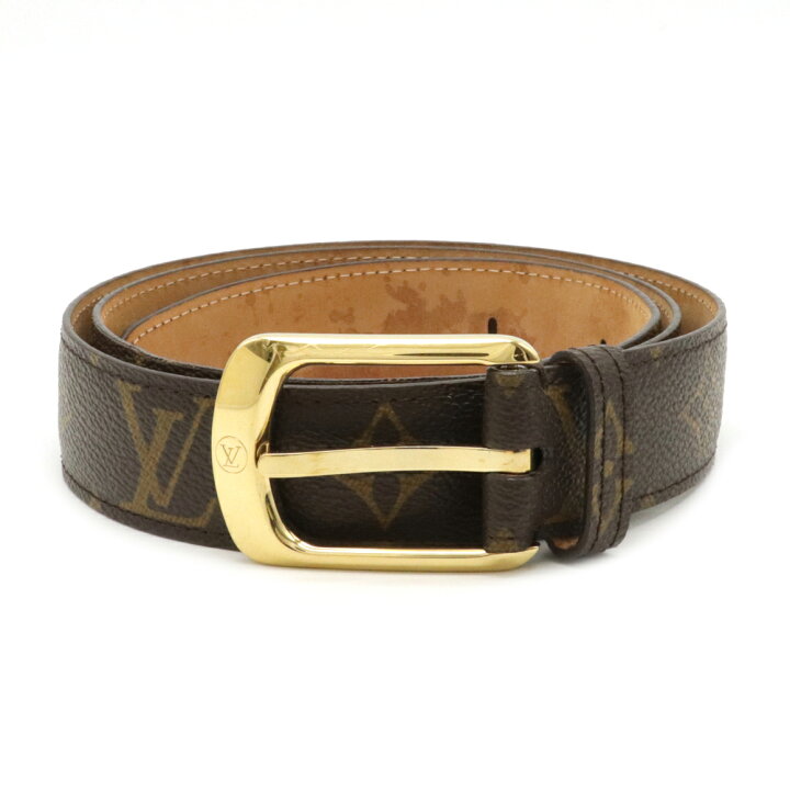 LOUIS VUITTON(ルイヴィトン) ベルト 85/34 - M9752 黒×ゴールド サン  