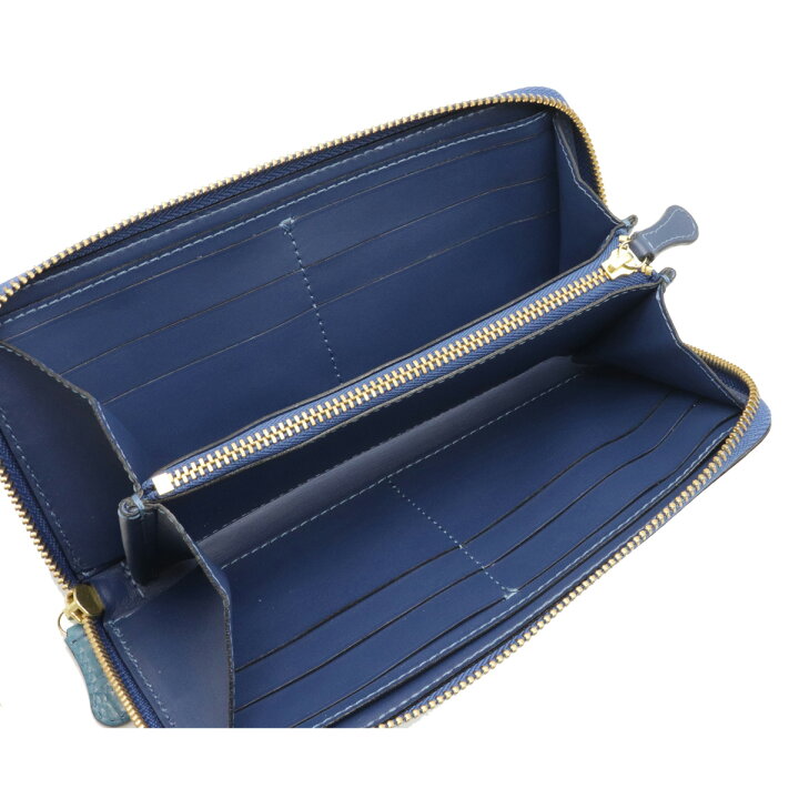 □新品未使用/FELISI/フェリージ/クロコ型押しラウンドジップ・ロング  