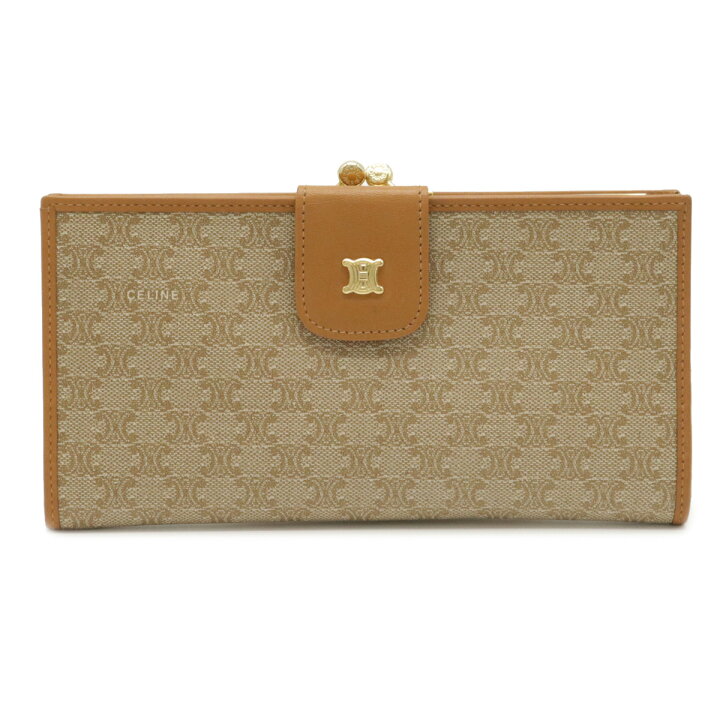楽天市場】【財布】CELINE セリーヌ マカダム柄 がま口長財布 ガマ口長  