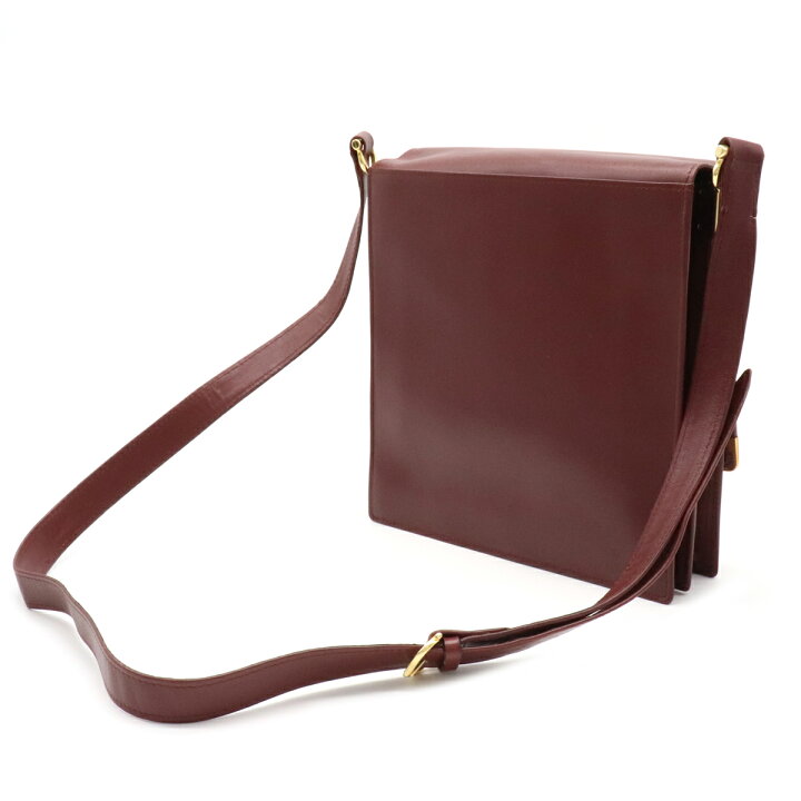 中古】カルティエ マストライン ショルダーバッグ ボルドー 斜め掛け  