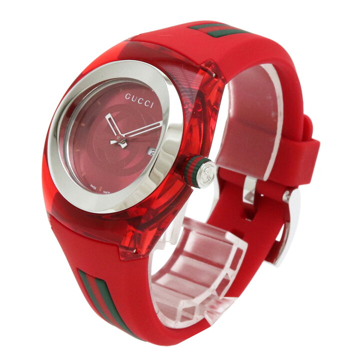 楽天市場】【ウォッチ】GUCCI グッチ シンク レッド文字盤 SS ラバー  