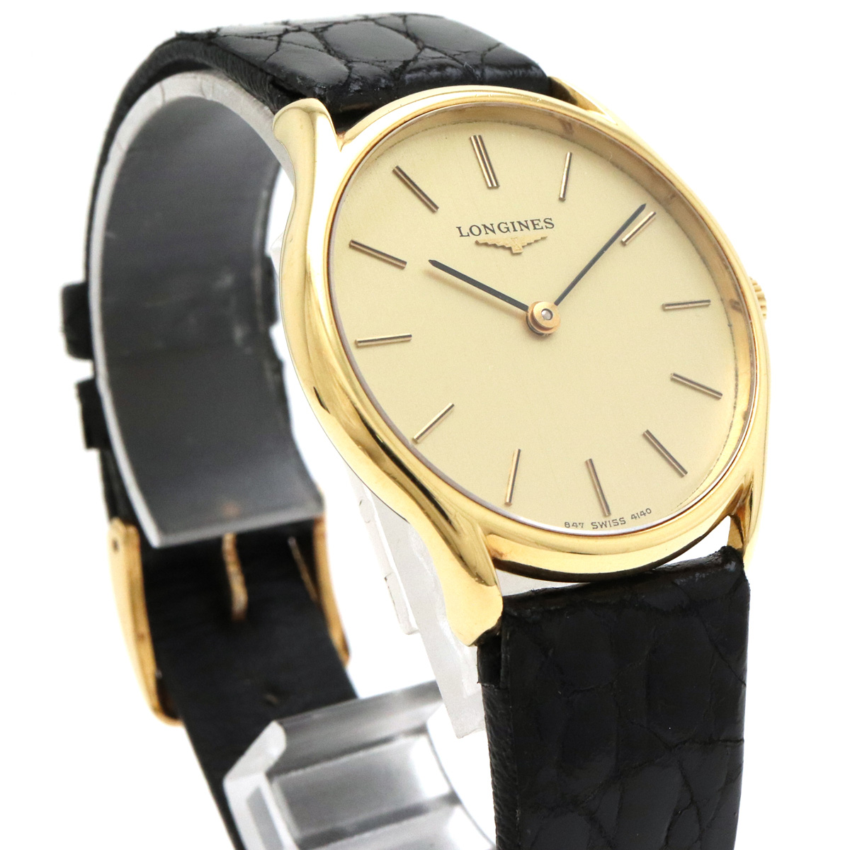 【ウォッチ】LONGINES ロンジン ゴールド文字盤 K18 750 革ベルト メンズ 手巻き 腕時計 【中古】 | Blumin 楽天市場店