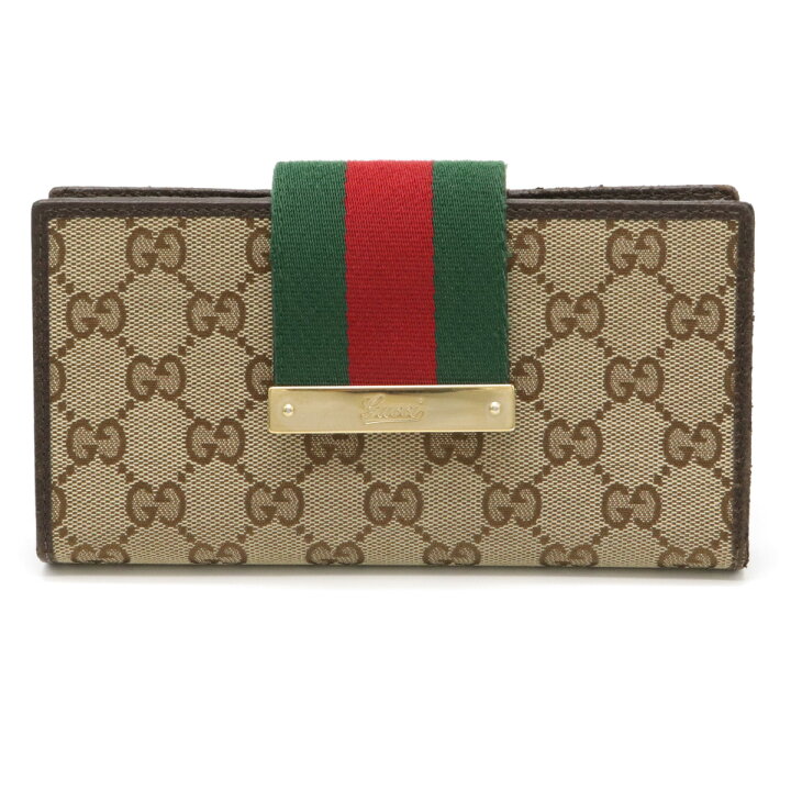 楽天市場】【財布】GUCCI グッチ GGキャンバス シェリーライン 2つ折長  