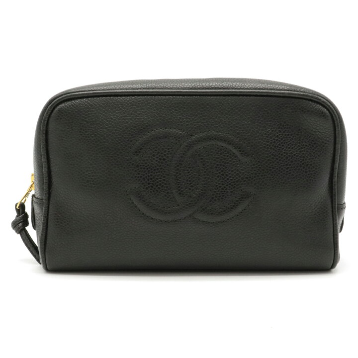 楽天市場】CHANEL シャネル ココマーク キャビアスキン ポーチ メイク 