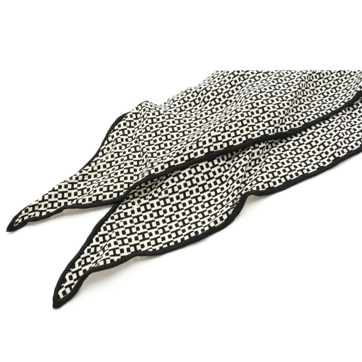 美品】エルメス ひし形スカーフ《ロザンジュPM》40×100 ロゴ シルク 美品】 