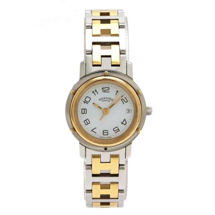 楽天市場】【ウォッチ】HERMES エルメス クリッパー ホワイト文字盤 SS  