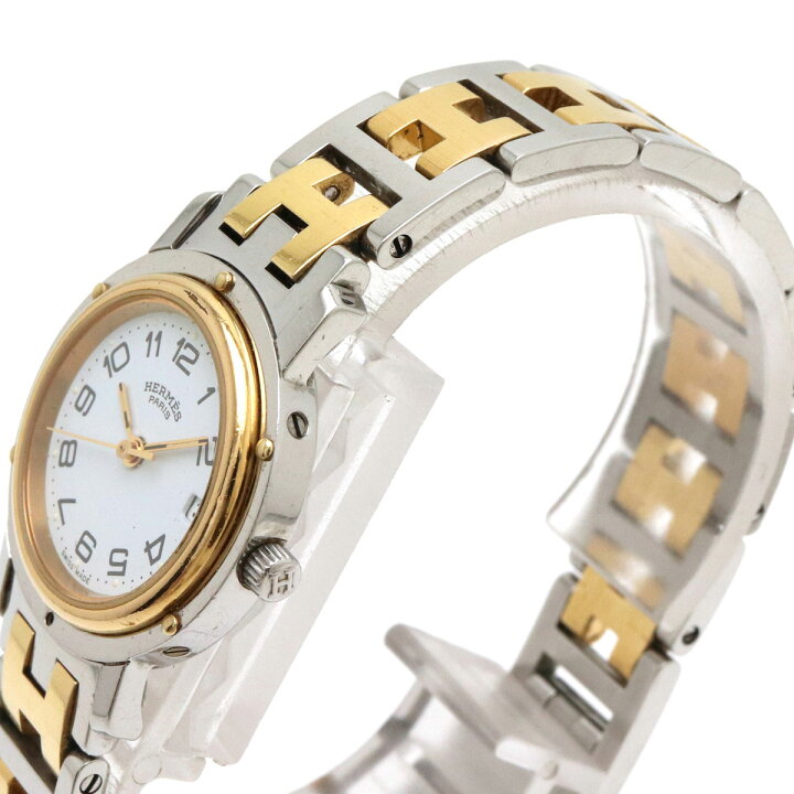 楽天市場】【ウォッチ】HERMES エルメス クリッパー ホワイト文字盤 SS  