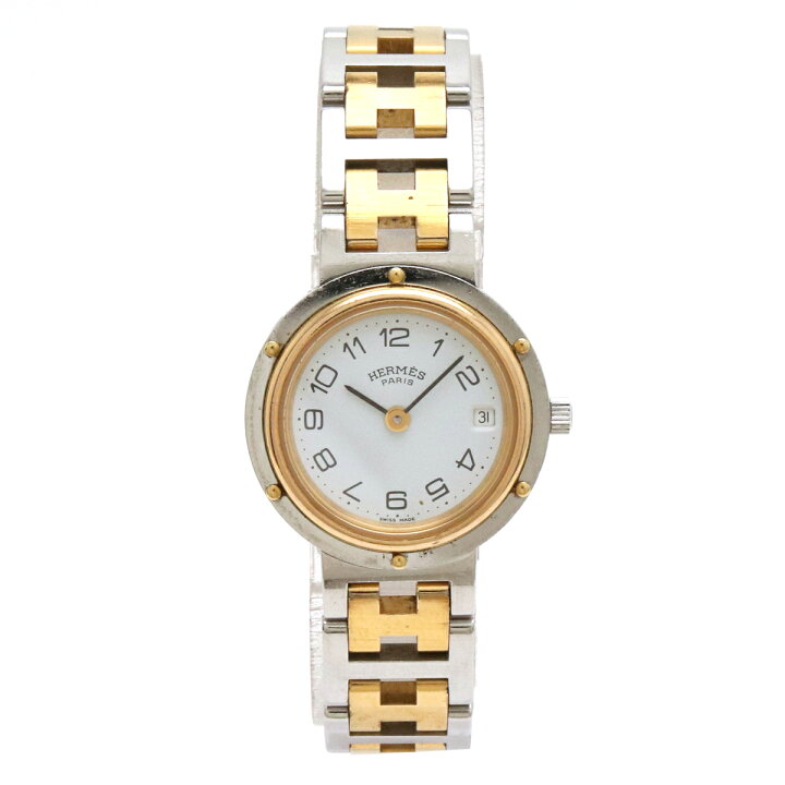 楽天市場】【ウォッチ】HERMES エルメス クリッパー ホワイト文字盤 SS  