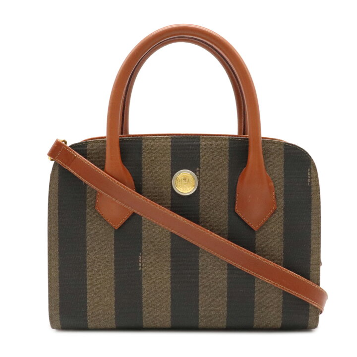 美品✨フェンディ ペカン柄 ショルダーバッグ FF金具 PVC×レザー  