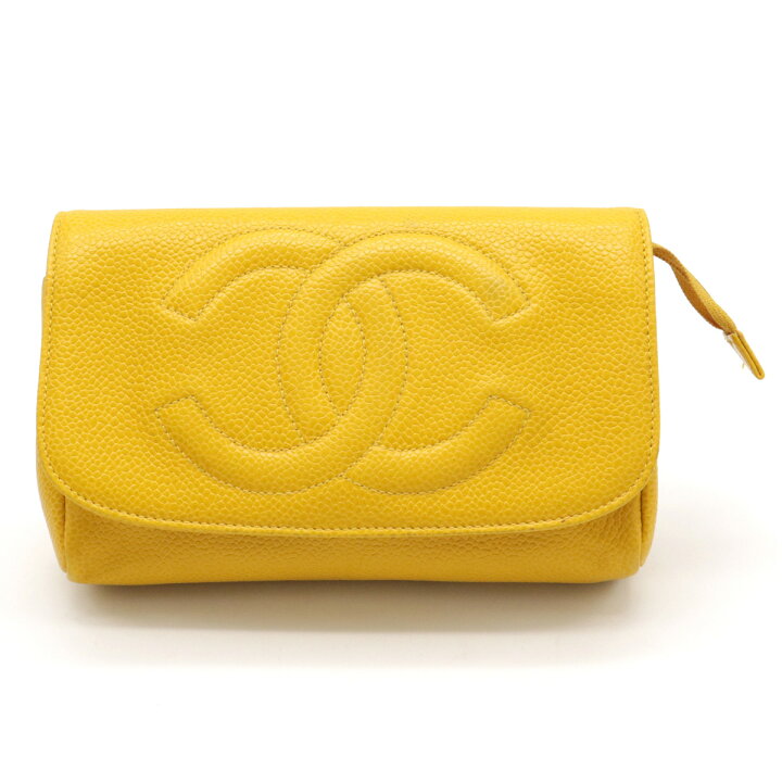 楽天市場】CHANEL シャネル ココマーク キャビアスキン メイクポーチ 