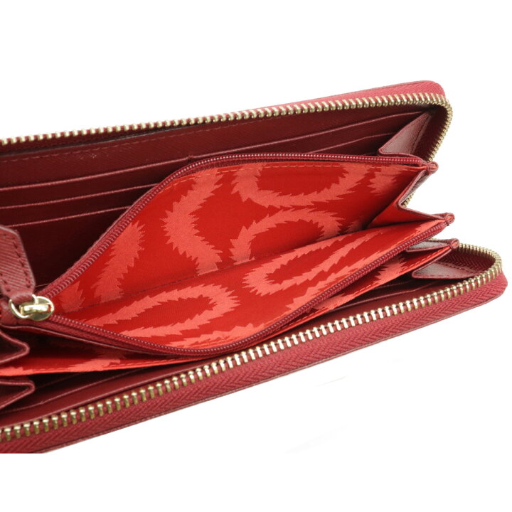 22秋冬新作 中古 ヴィヴィアンウエストウッド ラウンドファスナー長財布 ボルドー レディース Vivienne Westwood