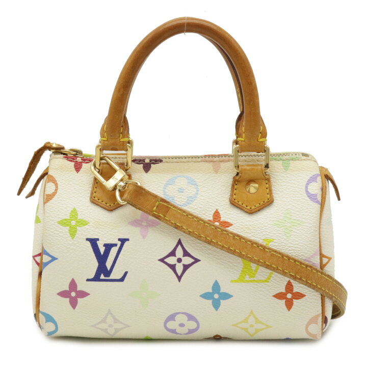 楽天市場 バッグ Louis Vuitton ルイ ヴィトン マルチカラー ミニスピーディ ハンドバッグ ポーチ ブロン 白 ホワイト M 中古 Blumin 楽天市場店